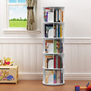 Bibliothèque pour enfants multi-usages <span class=keywords><strong>blanche</strong></span>, <span class=keywords><strong>petite</strong></span>, rotative à 360 degrés, pour les chambres d'enfants - Product Image 4