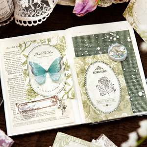 40 unids/pack Retro mensaje Material <span class=keywords><strong>Bloc</strong></span> <span class=keywords><strong>de</strong></span> <span class=keywords><strong>notas</strong></span> años fragante serie luz Retro diario decoración Material papel Base 5 modelos - Product Image 5