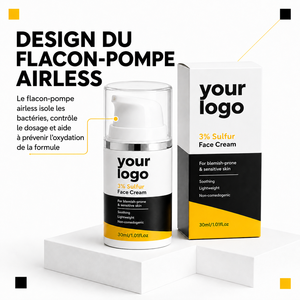 Huile Clarifiante Hydratante et Apaisante pour Peaux Sensibles à Tendance Acnéique, Contrôle du Sébum, Extrait de Soufre à 3%, Soin Réparateur au Soufre pour le Visage, Marque Privée - Product Image 5