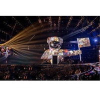 Fondo de escenario inflable gigante personalizado, animales inflables de música para conciertos