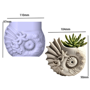 Coquille Pot De <span class=keywords><strong>Fleur</strong></span> Silicone Moule DIY Conque Bougie Pot Bijoux Boîte De Rangement Béton Résine Plâtre Moule Marine Shell Plateau De Rangement - Product Image 6