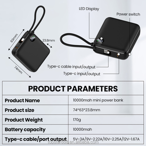 C1050-2Fast chargeant le plus bas prix Power Bank 10000mah écran LED pour cabinets d'avocats IEC62133 Kit d'urgence certifié pour salle d'audience - Product Image 5