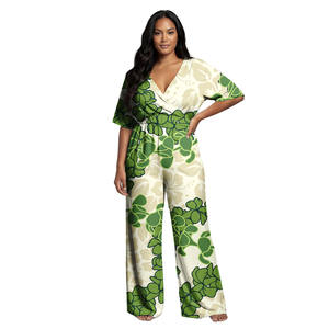 하와이안 여름 모키하나 레이 공예 맞춤 로고 여성 의류 여성용 원피스 점프수트 사모아 폴리네시아 패션 여성 플레이수트 - Product Image 4