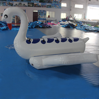 Bateau gonflable à rames d'eau Piscine Flotteur Bateaux Duack Chien Pingouin Jouet flottant pour l'amusement des enfants