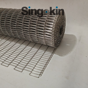 SS304 316 sô cô la Chuỗi liên kết dây thép không gỉ lưới Flex thang băng tải cho nhà máy bánh mì - Product Image 2