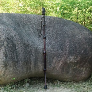 Bamboo Walking Stick 1.8m Adjustable 3-Section Metal Tip Hiking Outdoor Use - Product Image 3