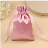 Sacs à cordon en satin de soie écologiques et recyclables avec logo personnalisé imprimé à l'écran pour mariage, bijoux, perruques, cadeaux, maquillage