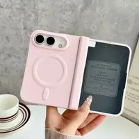Kulit PU Warna Solid untuk Magnetik untuk Casing dengan Film Kaca Tempered Layar Depan dan Penutup Pelindung Engsel Ganda