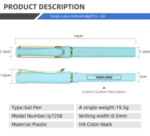 奢华马卡龙可爱促销中性笔套装舒适握把塑料0.5毫米黑色墨水定制标志办公学校笔 - Product Image 2