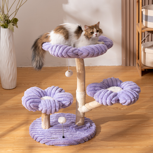 Tour d'arbre à chat écologique en sisal et bois de haute qualité meubles d'escalade pour chat de luxe modernes à 4 niveaux avec emballage en carton - Product Image 5