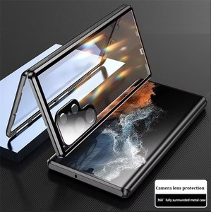 360 protezione magnetica in metallo a doppia faccia con coperchio in vetro per custodia <span class=keywords><strong>Samsung</strong></span> Galaxy S25 S24 S23 S22 <span class=keywords><strong>S21</strong></span> Ultra + <span class=keywords><strong>FE</strong></span> - Product Image 2