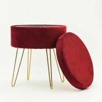Nicehstex — meuble pliant personnalisé, tabouret rond de maquillage, pouf en velours rose, fauteuil à pochettes moderne, vente en gros