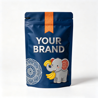 Kemasan Plastik Stand Up Pouch Custom Print dengan Zipper, Food Grade, untuk Buah Tropis Kering, Keripik Pisang, dan Camilan