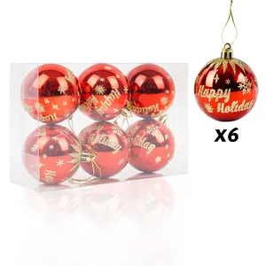 3/4/6/8Cm 24 uds/Paquete de barril adornos Bolas de plástico caja de bolas de Navidad conjunto Fortree decoración del hogar adornos