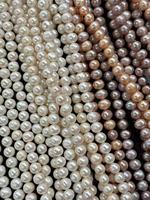Vente d'usine : Chaîne de perles d'eau douce blanches rondes 3A pour la fabrication de bijoux, perles cultivées naturelles, magnifiques.
