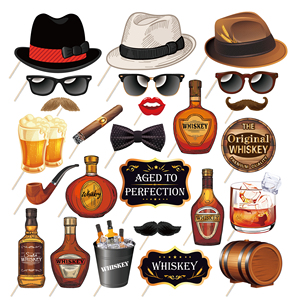 Huancai whisky <span class=keywords><strong>cerveza</strong></span> Photo Booth Props 25 PCS Party Props <span class=keywords><strong>Kit</strong></span> con palos <span class=keywords><strong>de</strong></span> madera <span class=keywords><strong>para</strong></span> cumpleaños envejecido a la perfección Party Supplies - Product Image 1