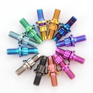 Kit de goujons de collecteur d'échappement en titane usinés CNC GR5, à tête plate, filetés, finition anodisée pour moteur haute performance - Product Image 1