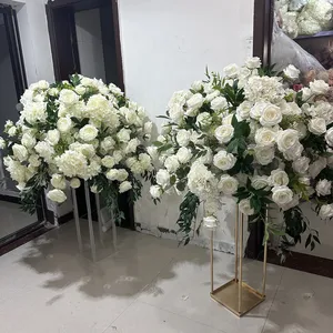 IFG floral supplies 80cm large white cream green rose hydrangea flower balls for wedding centerpieces decor