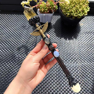 Varita <span class=keywords><strong>de</strong></span> Cristal <span class=keywords><strong>de</strong></span> Cuarzo Citrino Natural, Escultura <span class=keywords><strong>de</strong></span> <span class=keywords><strong>Película</strong></span> Hecha a Mano, Varita Mágica <span class=keywords><strong>de</strong></span> Bruja para Decoración del Hogar, Producto <span class=keywords><strong>de</strong></span> Artesanía <span class=keywords><strong>de</strong></span> Cristal - Product Image 3