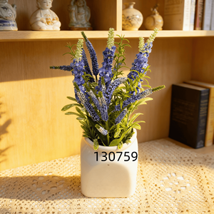 Langlebige Künstliche Gemischte Kräuter-Topfpflanze mit <span class=keywords><strong>Erde</strong></span> im Keramiktopf für Heim- und Küchendekoration - Product Image 1