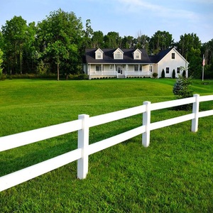 سياج مزرعة أبيض بأربعة قضبان ، تجميع سهل مقاوم للماء ، خالٍ من الصدأ لساحة Paddock Ranch PVC - Product Image 4