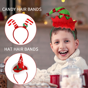 Serre-têtes de Noël pour enfants, avec motifs Père Noël, sapin, bois de renne et ornements de rennes, décorations de Noël, bandeaux pour cheveux - Product Image 3