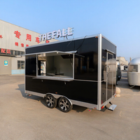 Remorque alimentaire commerciale carrée, petite, de haute qualité, en fibre de verre et aluminium, chariot de restauration rapide, camion de cuisine de rue à vendre, certifiée CE, pour frites