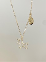 Collier pendentif cheval au galop Lerca en diamant naturel, or jaune 18 carats, porte-bonheur, bijoux fins pour femme au quotidien