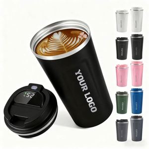 Tasse intelligente personnalisée LC927 avec logo, affichage LED de la température, double paroi, mug à café portable, gourde isotherme pour boire du café - Product Image 1