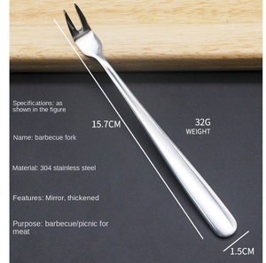 Tenedor para Aperitivos en Forma de L DFU5, Tenedor de Acero Inoxidable para Carne y Frutas - Product Image 3