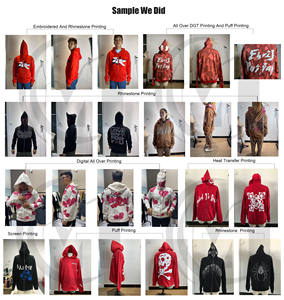 Felpa con Cappuccio Personalizzabile con Strass e Ali, Zip Integrale, in Cotone Pesante Nero - Product Image 4