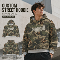 Fournisseur OEM/ODM personnalisé, sweat-shirt à capuche surdimensionné de haute qualité avec imprimé léopard, strass et logo appliqué pour hommes