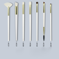 Ensemble de 7 pinceaux cosmétiques professionnels en poils de chèvre blancs pour le maquillage des yeux et le correcteur, qualité supérieure