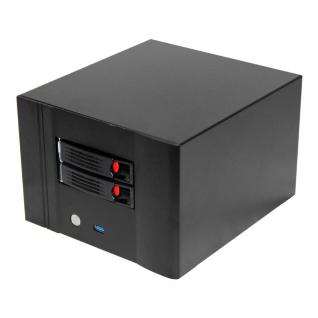 NAS Chassis 2-disk Hot-swappable Server Chassis ITX Motherboard Aluminum Panel IPFS Industrial Chassis