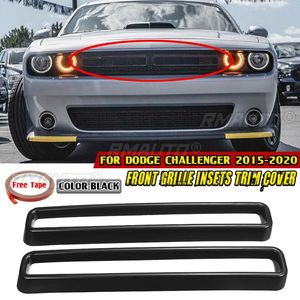 Kit de 2 grilles de calandre avant en fibre de carbone pour Dodge Challenger 2015-2020, noir, bleu, rouge, jaune - Product Image 1