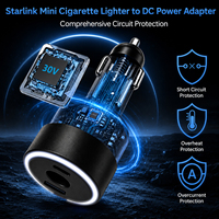 Pengisi Daya Mobil Starlink Mini DC 3 in 1 DC USB a USB C Aksesoris Starlink Multi Port Catu Daya Kendaraan Simultan