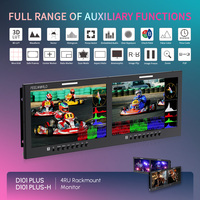 Monitor LCD FEELWORLD D101 PLUS para Montaje en Rack, Doble Pantalla de 10.1 Pulgadas, 4RU, 4K HDMI SDI, 1920x1200 IPS, Precio de Fábrica OEM, Empaque con Logotipo Personalizado