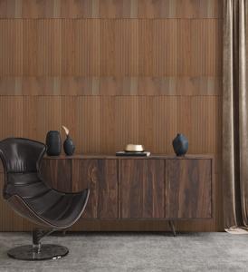 3D Mosaik Wandpaneel Massivholz Mosaikfliesen Kunst Hellgelbe Fliese Wie Holz Wandfliesen Innendekoration Flexible Fliese - Product Image 1