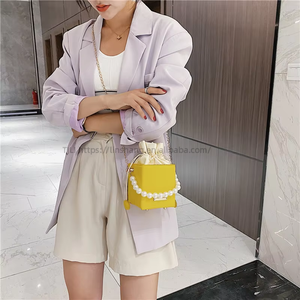 Fashion Girl Purse Small Messenger Mini Pearl Square Bag Women <b>Box</b> Handbags for Ladies Shoulder Messenger Bags - Product Image 2