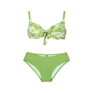 Set bikini HDJ verde con stampa floreale push up a vita alta, costume da bagno a 2 pezzi da donna, taglia 42 44 46 48 - Product Image 1
