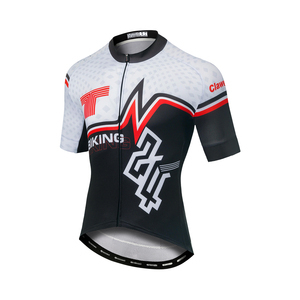 Maillot de cyclisme personnalisé avec impression par sublimation, unisexe, fermeture éclair intégrale, séchage rapide, respirant, pour route et VTT, manches courtes - Product Image 3