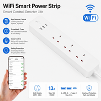 Multiprise connectée Wi-Fi personnalisable avec contrôle par application, 3 prises et ports USB