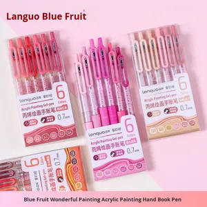 Công Suất Lớn Bút Màu Sắc Vẽ Gel Bút Đa-Màu Lưu Ý Đánh Dấu Có Thể Thu Vào 0.7Mm Sinh Viên Thiết Lập Văn Phòng Phẩm 6 Màu Sắc - Product Image 4