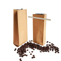 Sacs à café en papier kraft biodégradable classiques personnalisés à fond plat, avec pochettes latérales en aluminium numérique, poignées découpées, qualité alimentaire