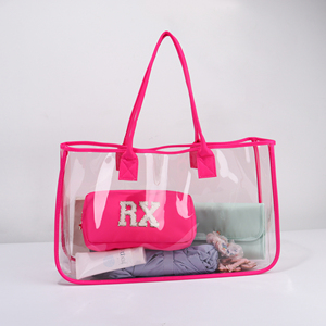 Sac à main de plage pour femme, grande capacité, pratique, en PVC transparent brodé, imperméable, idéal pour l'été, l'automne et le printemps – Nouvelle collection en promotion - Product Image 5