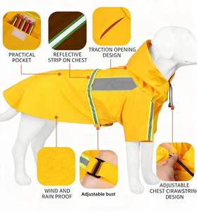 Vêtements pour animaux de compagnie, imperméable coupe-vent pour chien, léger, de luxe, pour petits et moyens chiens, avec capuche réglable et poches - Product Image 2