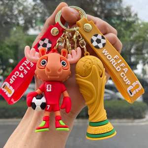 2026年 クロスボーダー アメリカ-カナダ-メキシコ マスコットサッカー PVC製 丸型漫画人形ペンダントキーホルダー 小さなギフト - Product Image 3