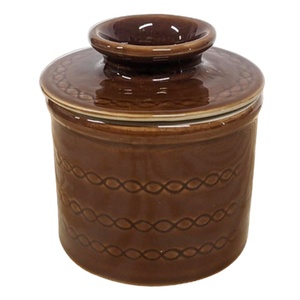 Custom Keuken Classic Vintage Glanzend Bruin Keramische Franse Beurre Houder Container Keeper Schotel Porseleinen Klokvorm Boter <span class=keywords><strong>Crock</strong></span> - Product Image 2