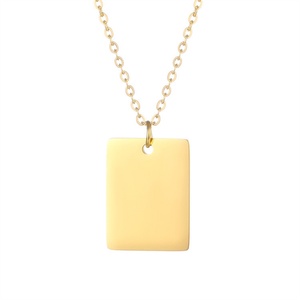 Collier à breloque personnalisable unisexe en gros, pendentif carré vierge pour bijoux DIY - Product Image 3