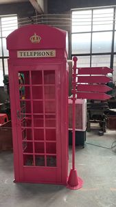 Cabine téléphonique en fer forgé rose, rouge et blanche, faite à la main, pour mariage et décoration de centres commerciaux, <span class=keywords><strong>prix</strong></span> d'usine, bonne <span class=keywords><strong>qualité</strong></span> - Product Image 3